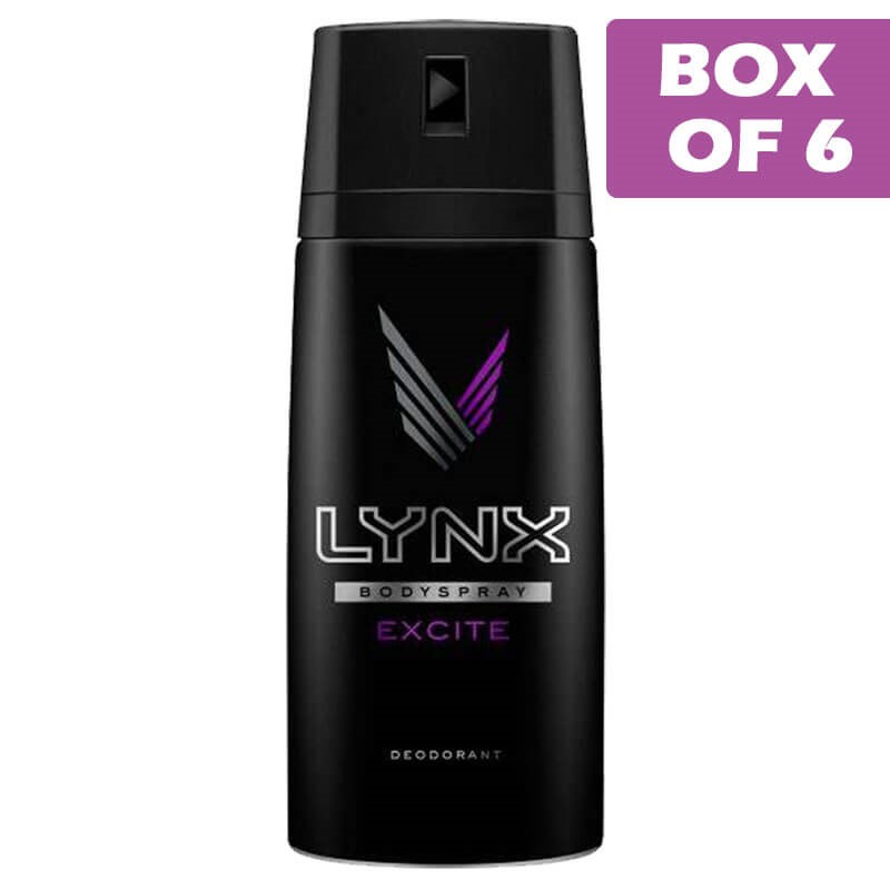 Lynx Excite Deodorant Body Spray 100g155ml  6 Pack