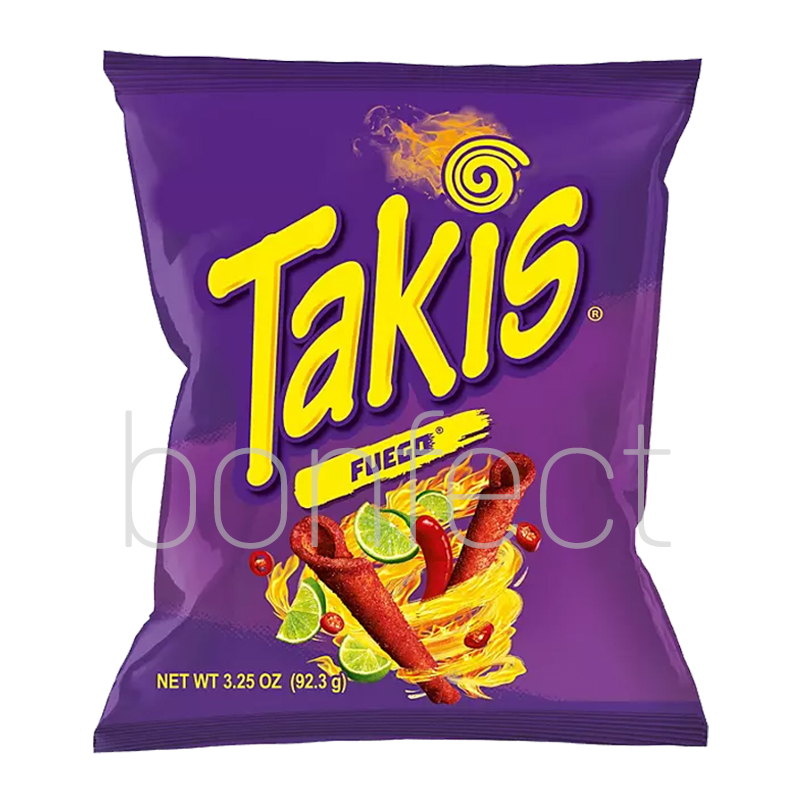Barcel Takis Fuego Hot Chilli Pepper Lime Tortilla Chips 92g  20 Pack