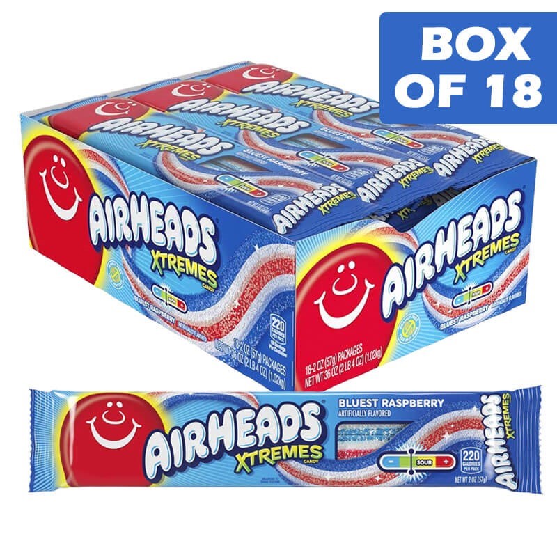 Airhead Xtremes Bites Blue Raspberry 57g  18 Pack