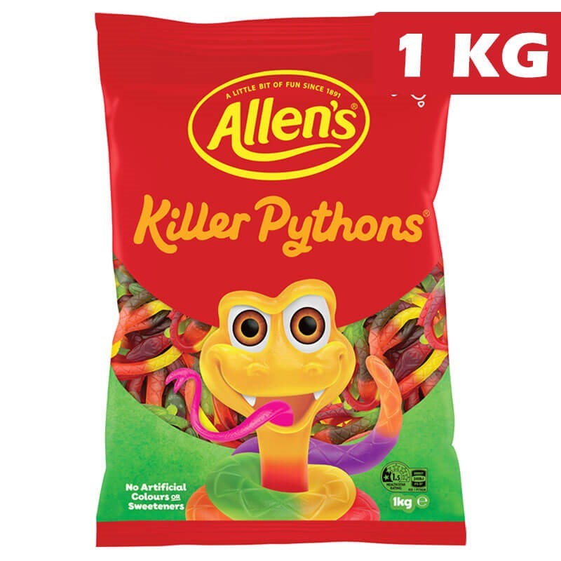 Allens Killer Pythons Lollies Bag 1Kg