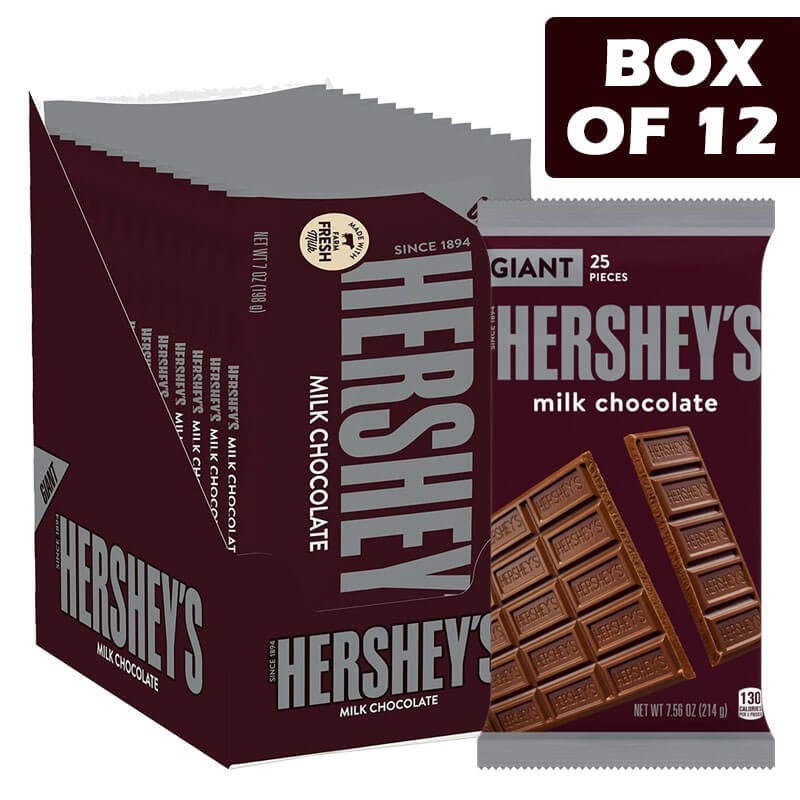Hersheys Milk Chocolate Giant Bar 214g  12 Pack