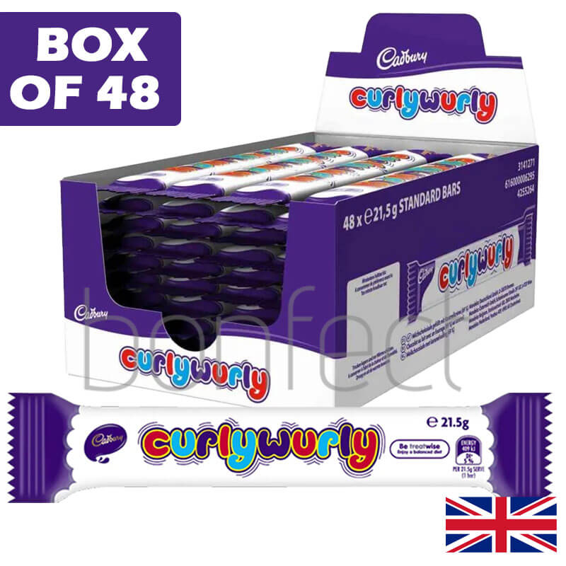 Cadbury Curly Wurly Chocolate Bar 21g  48 Pack