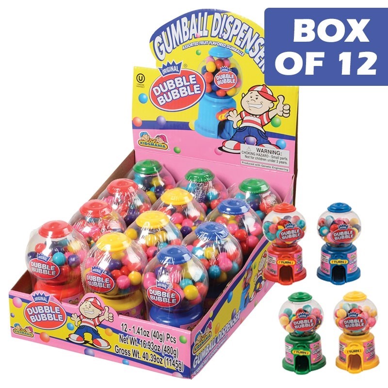 Dubble Bubble Gumball Mini Dispenser 40g  12 Pack