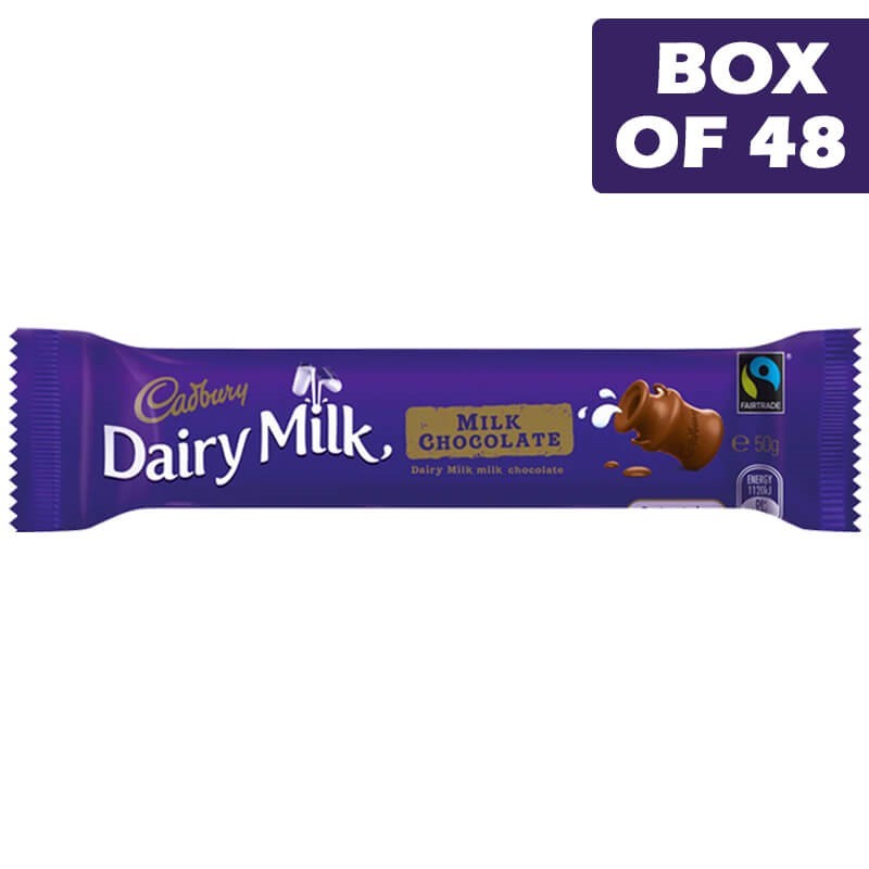 Cadbury Dairy Milk Chocolate Bar 50g  48 Pack