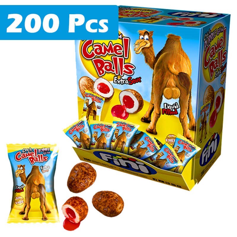 Fini Extra Sour Camel Balls Bubble Gum 200 Pieces