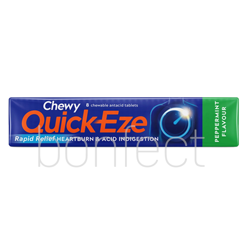 Chewy Quick Eze Peppermint Flavour Antacid Tablets 32 Pack
