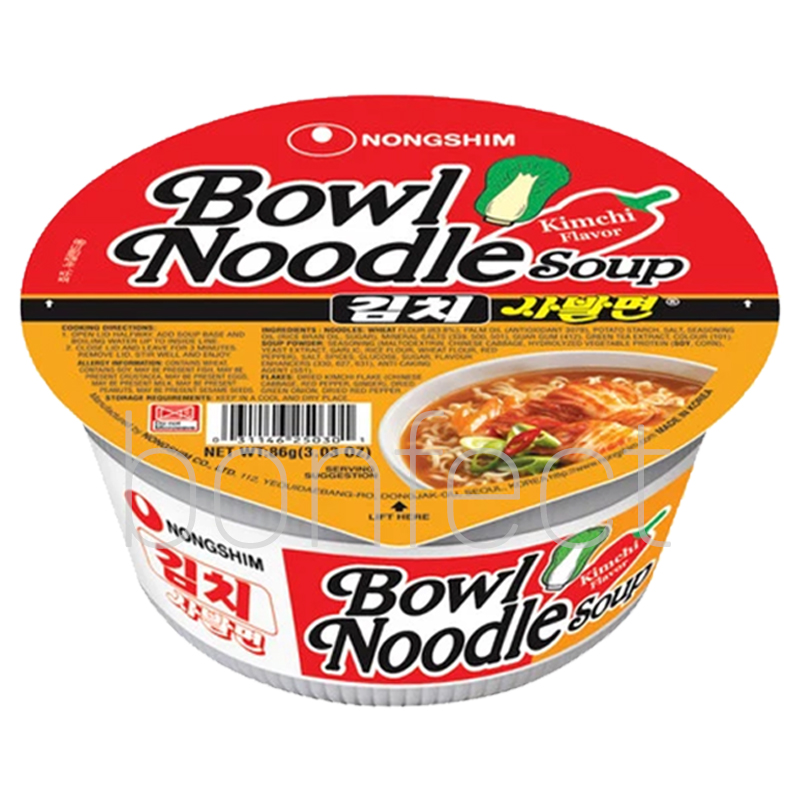 Nong Shim Noodle Bowl Kimchi 86g  12 Pack