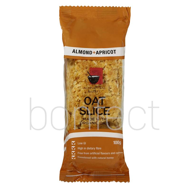 All Natural Bakery Bars Oat Slice  Almond  Apricot 100g