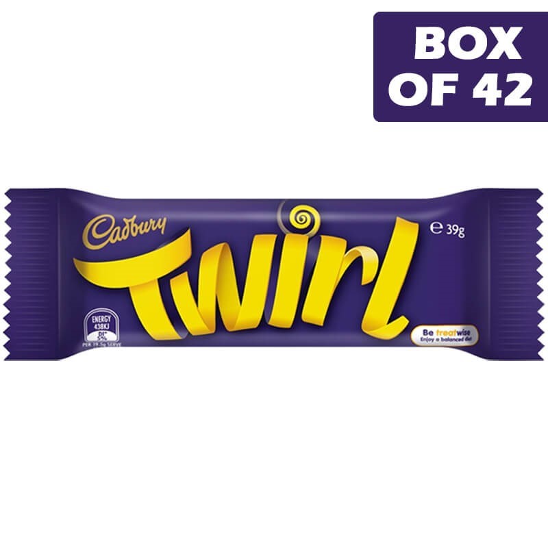 Cadbury Twirl Caramilk Chocolate Bar 39g  42 Pack