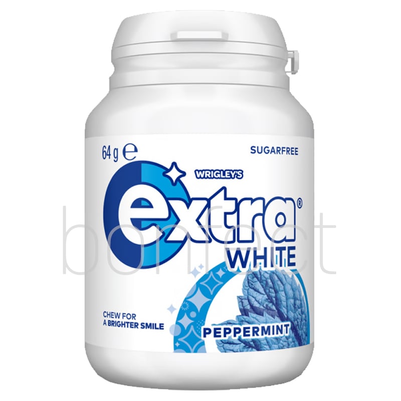 Extra White Peppermint Chewing Gum Bottle 64g  6 Pack