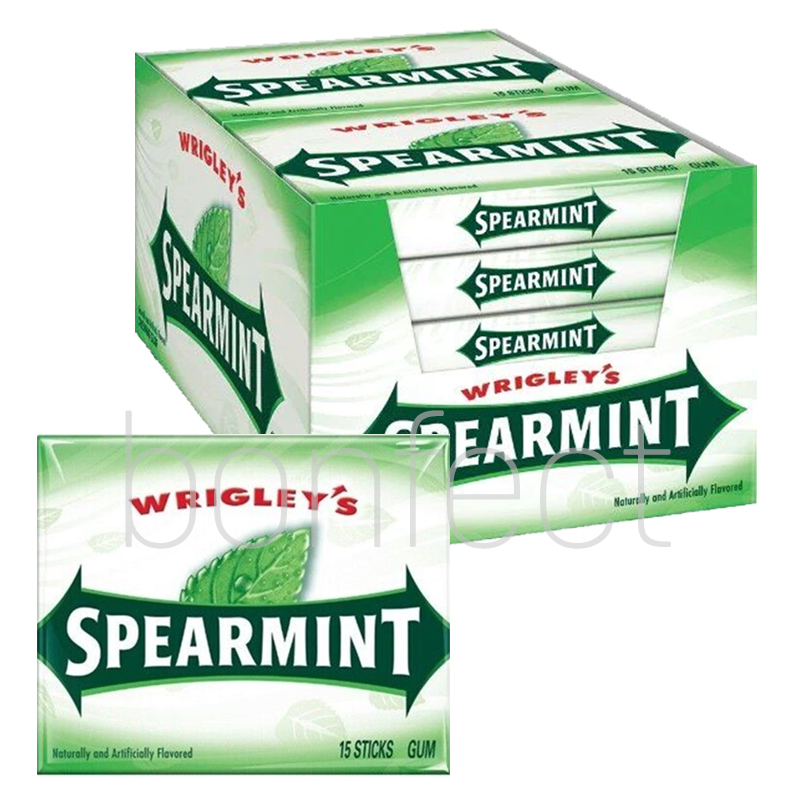 Wrigleys Spearmint Chewing Gum 15 Sticks  10 Pack