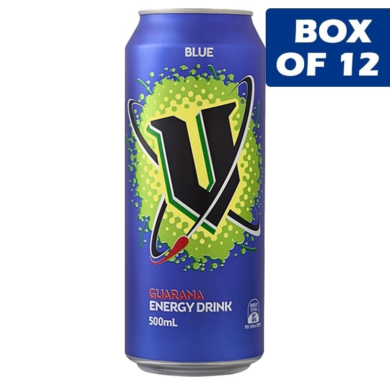 V Blue Energy Drink Can 500ml  12 Pack