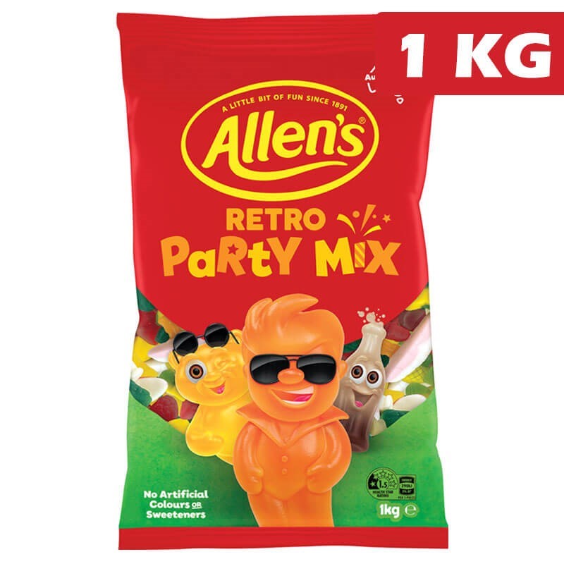Allens Retro Party Mix Lollies Bag 1kg