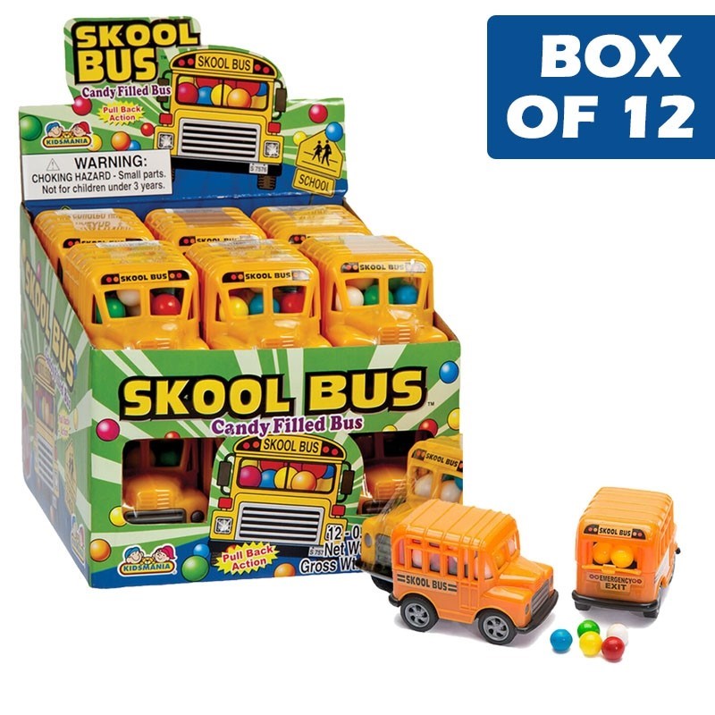 Kidsmania Skool Bus Candy Filled Bus 15g  12 Pack