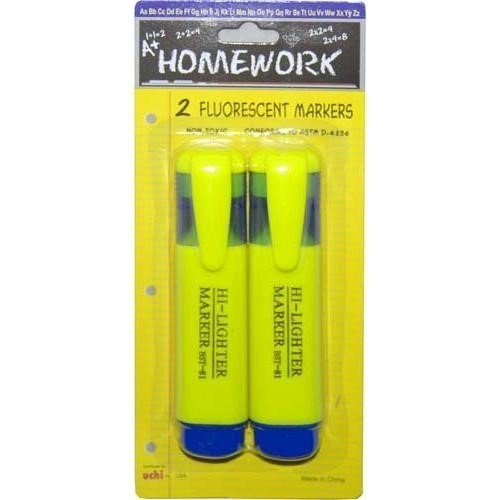 Homework Yellow Highlighter 2 Pack