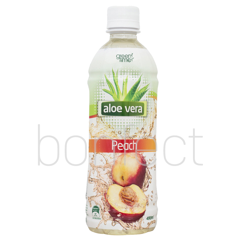 Green Time Aloe Vera Peach Bottle 490ml  24 Pack