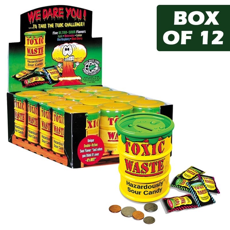 Toxic Waste Hazardously Sour Candy 48g  12 Pack
