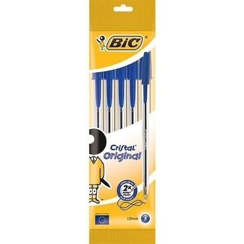 BIC Cristal Original Ballpoint Pens Blue 5 Pack