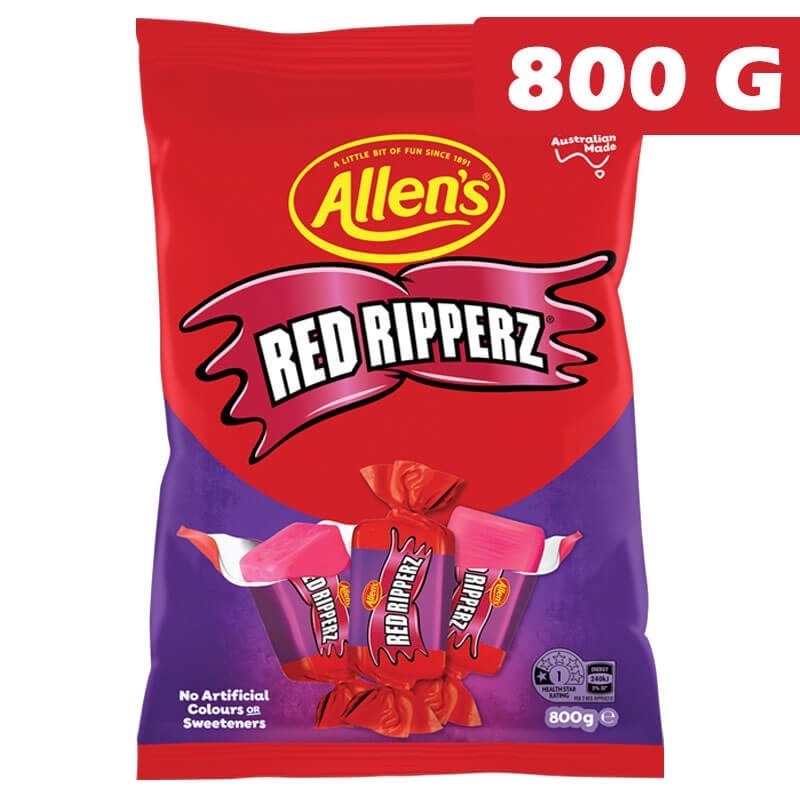 Allens Red Ripperz Lollies Bag 800g