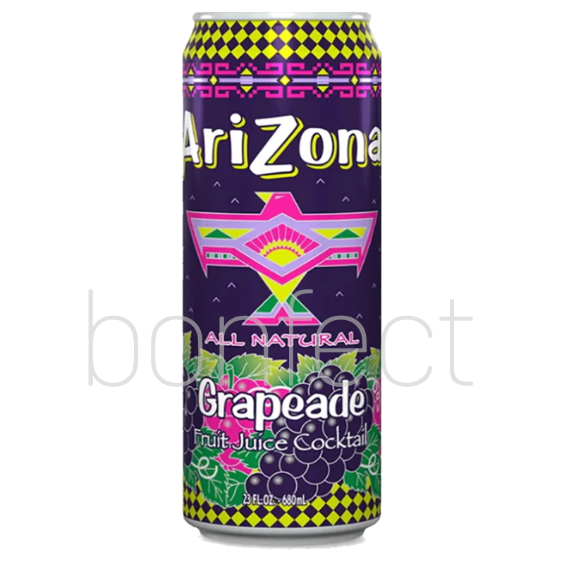 Arizona 680ml Can Grapeade Fruit Juice Cocktail  24 Pack