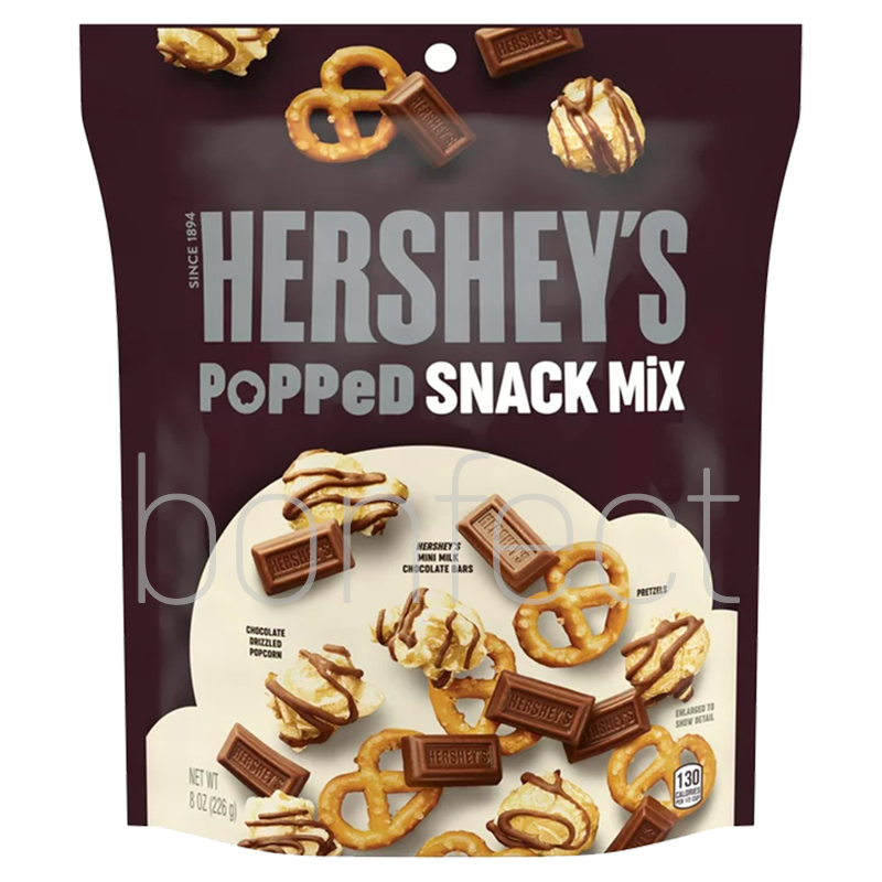 Hersheys Popped Snack Mix Bag 226g  6 Pack