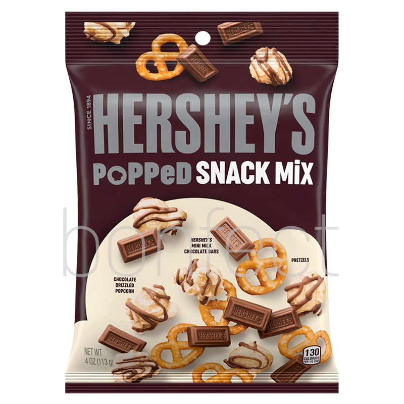 Hersheys Popped Snack Mix Bag 113g  12 Pack