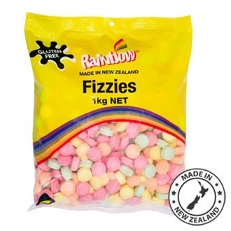 Rainbow Lollies Bag  Fizzies 1kg