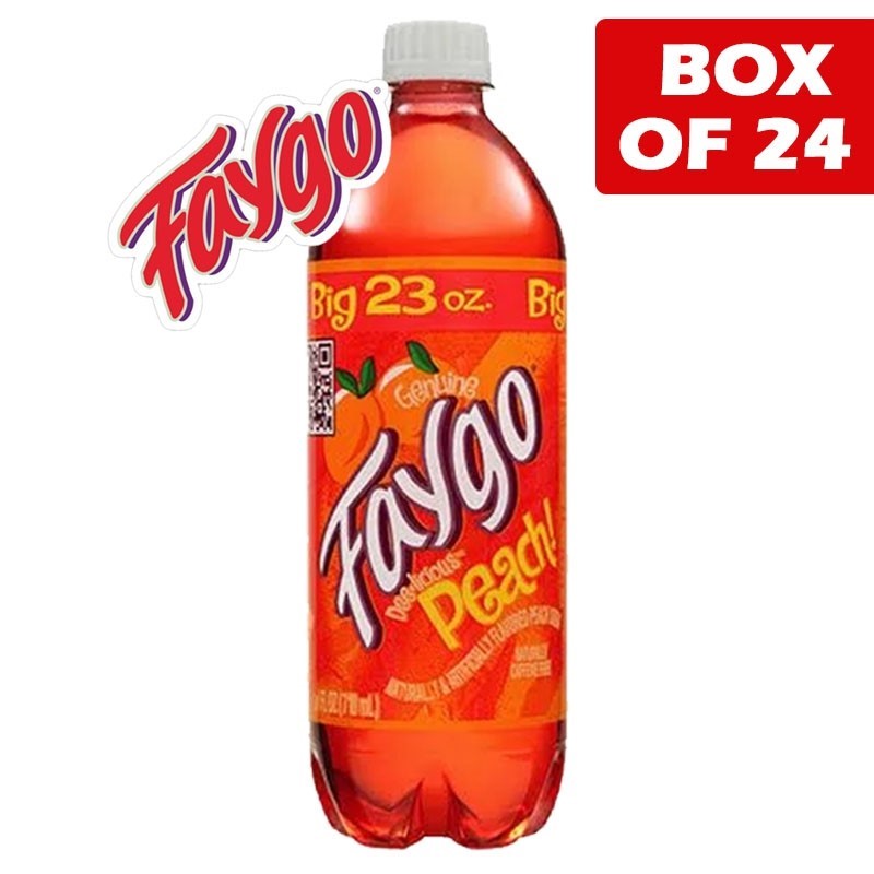 Faygo Peach Soda Bottle 680ml  24 Pack