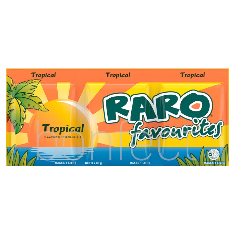 Raro Drink Mix  Tropical 80g  3PK  30 Pack