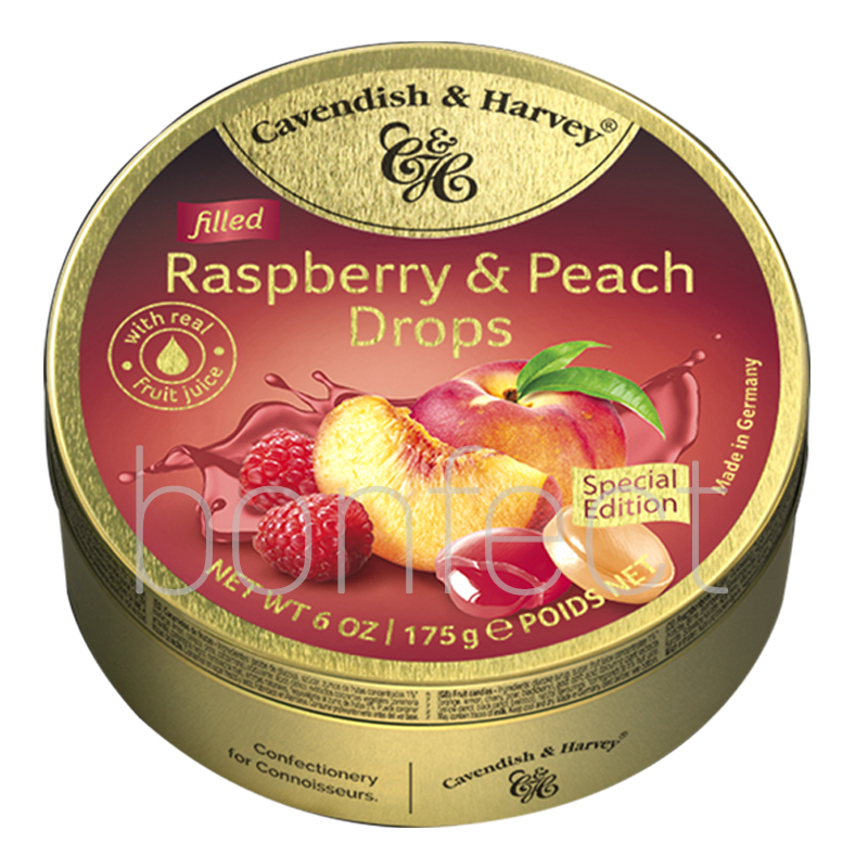 Cavendish  Harvey  Raspberry Peach Filled Drops 200g