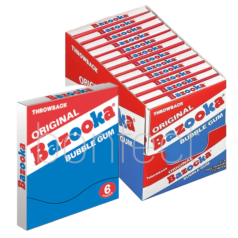 Bazooka Throwback Mini Bubble Gum 6 pieces  12 Pack