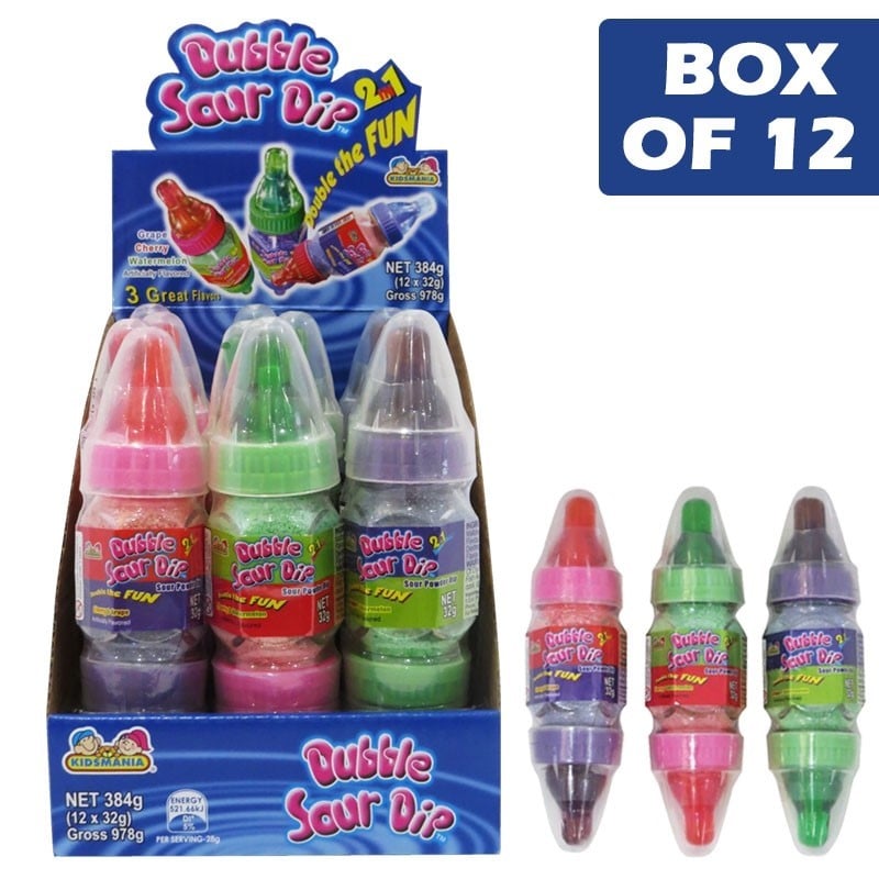 Kidsmania Dubble Sour Dip 32g  12 Pack