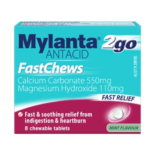 Mylanta Fast Chew Tablets 8 Pack
