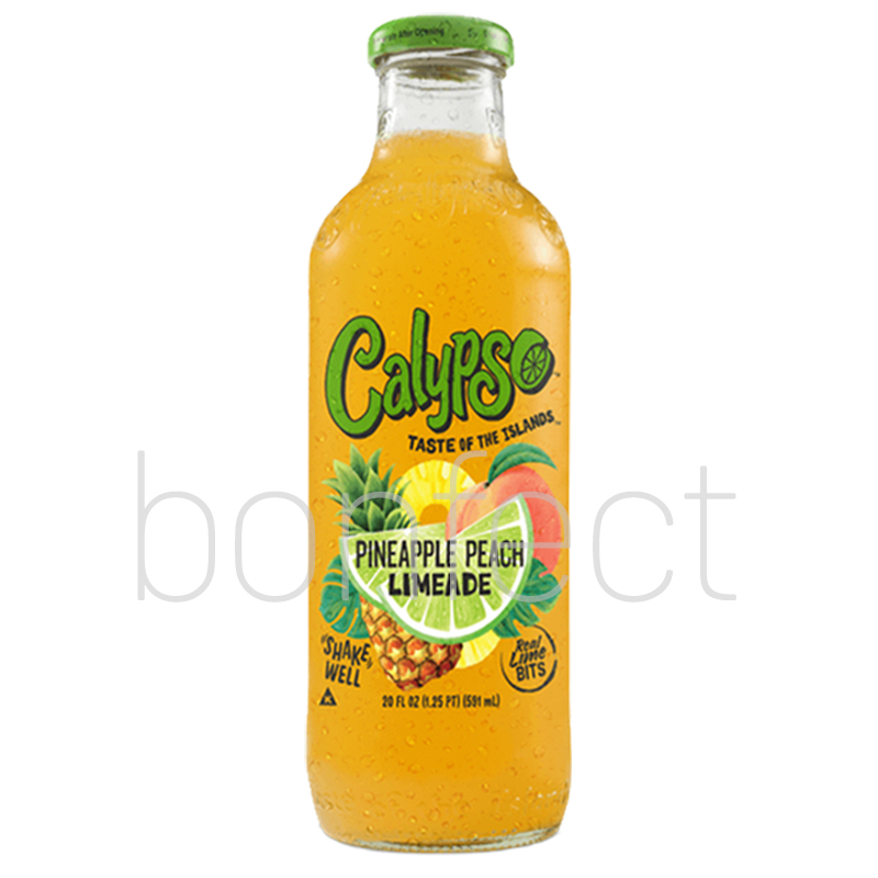 Calypso 473ml Glass Bottle Pineapple Peach Lemonade  12 Pack