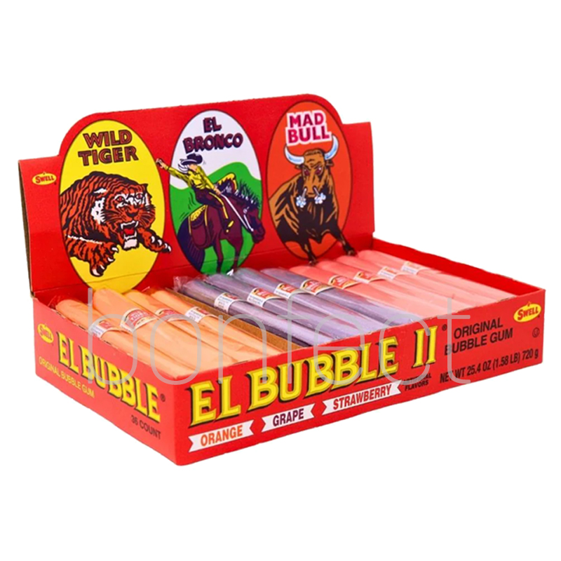 El Bubble Bubble Gum Cigars Orange Grape Strawberry 19g  36 pieces
