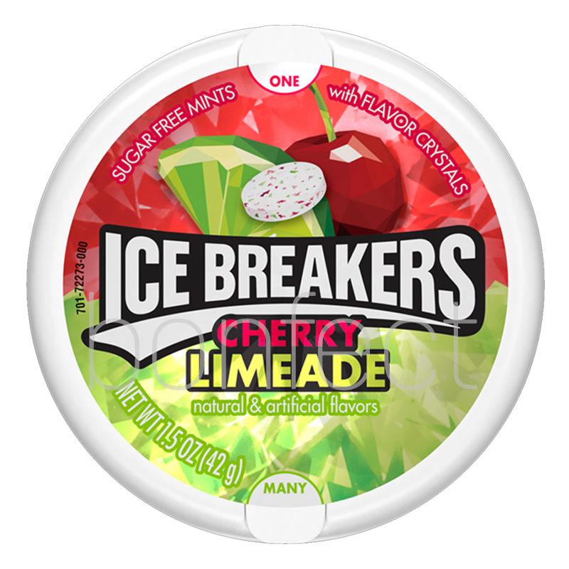 Ice Breakers Cherry Limeade Flavour Mints Tins 42g  8 Pack