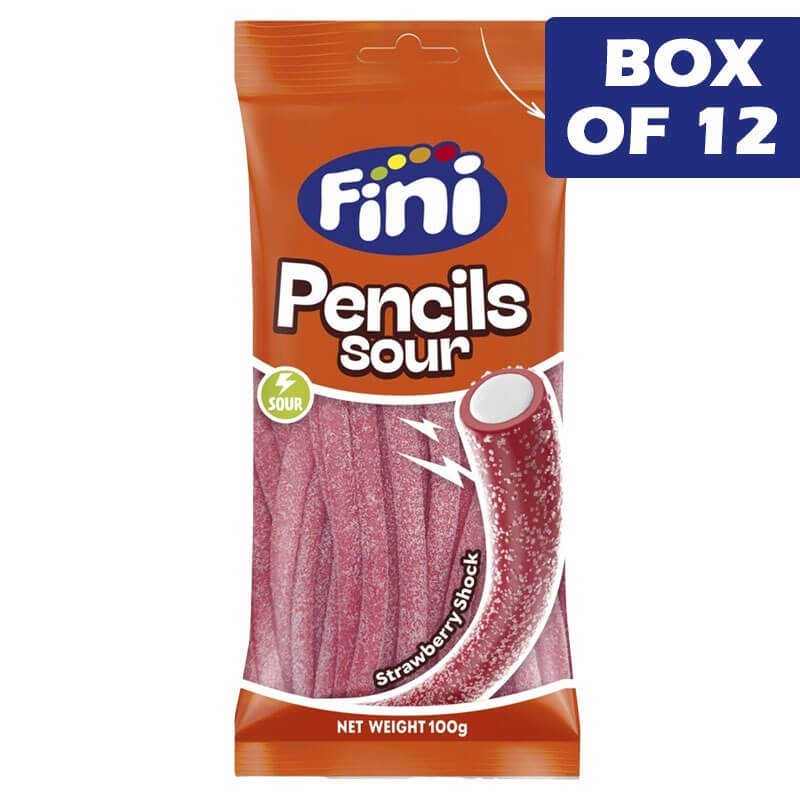 Fini Strawberry Sour Pencils 100g  16 Pack