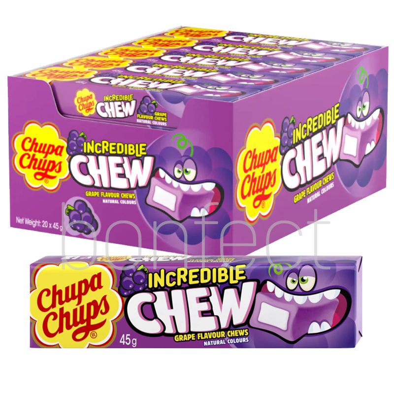Chupa Chups Incredible Chew Grape 45g  20 Pack