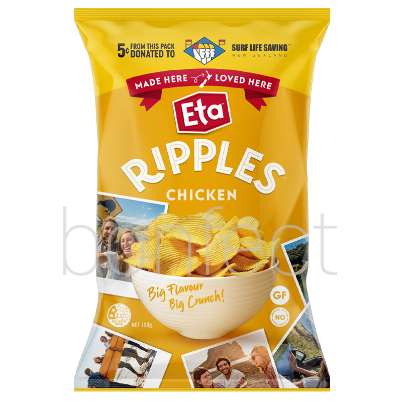 Eta Ripple Cut Chicken Chips 150g  12 Pack
