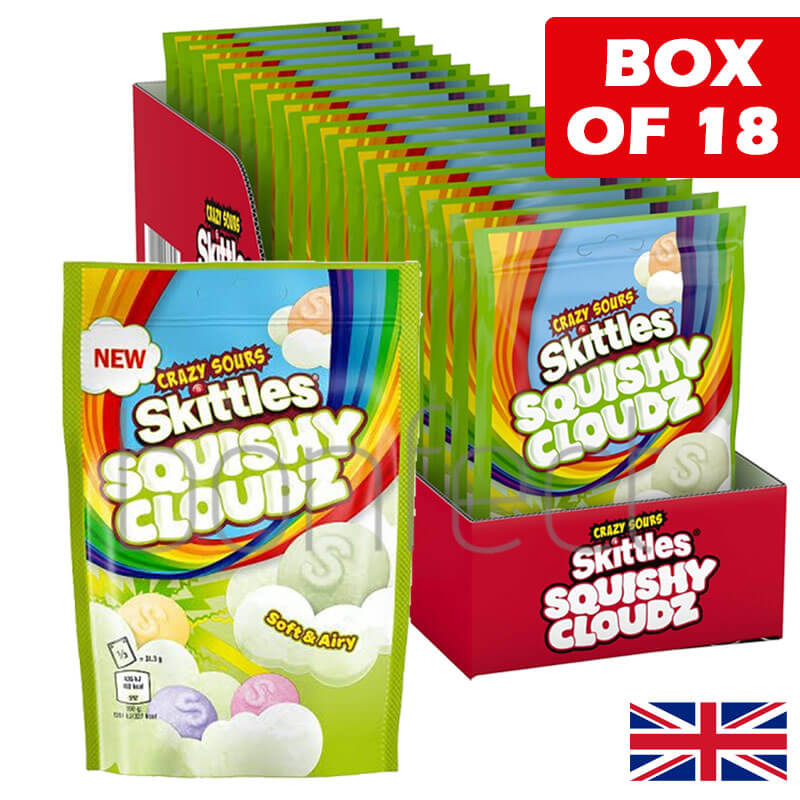 Skittles Fruits Squishy Cloudz Sour Pouch Bag 94g  18 Pack