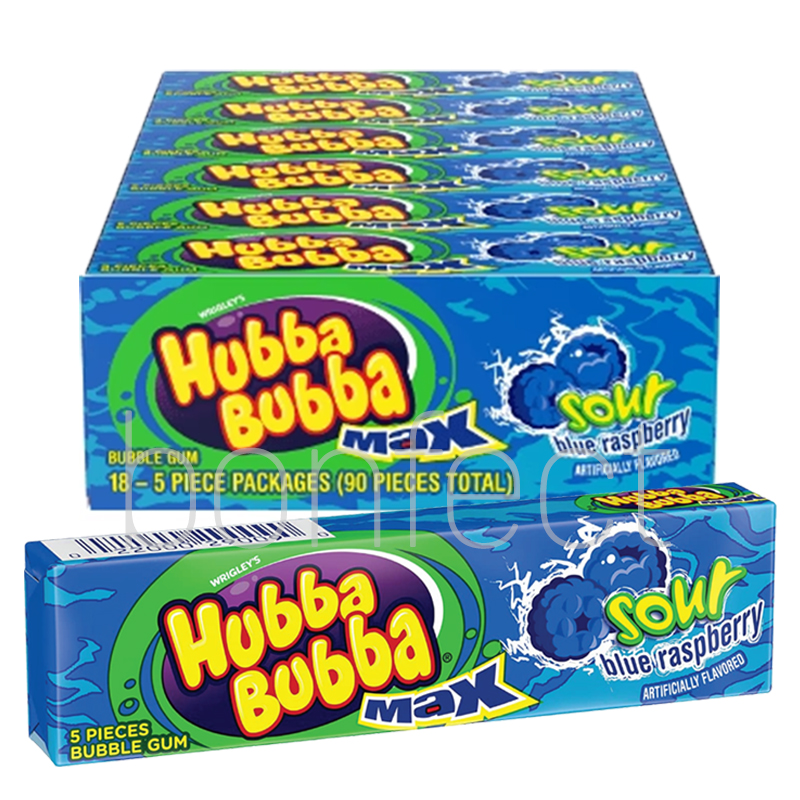 Hubba Bubba Max Bubblegum Sour Blue Raspberry 18 Pack