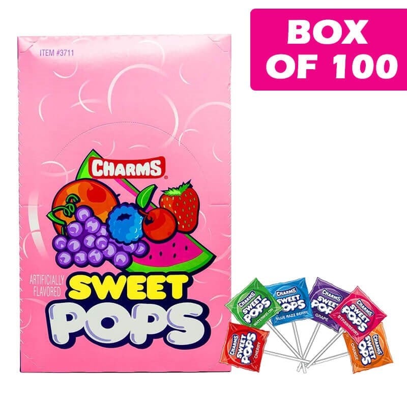 Charms Blow Pop Assorted Sweet Pops Lollipop 100 Pack