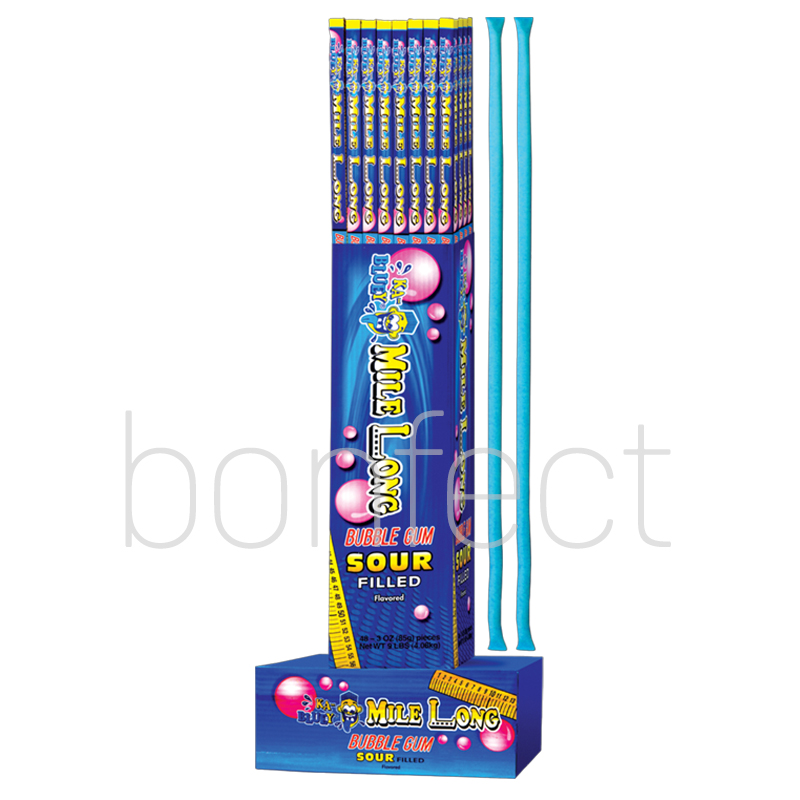 Mile Long Blue Bubble Gum 85g  48 Pack