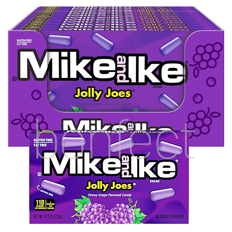 Mike N Ike Jolly Joes Grape Movie Theater Box 120g  12 Pack