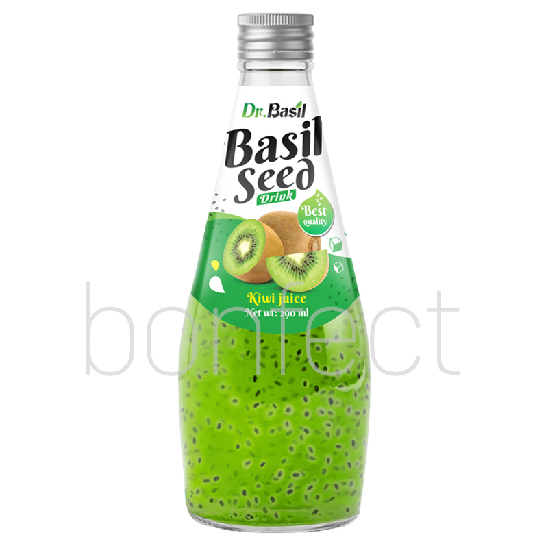Dr Basil Kiwi Flavor Seed Glass Bottle 290ml  24 Pack