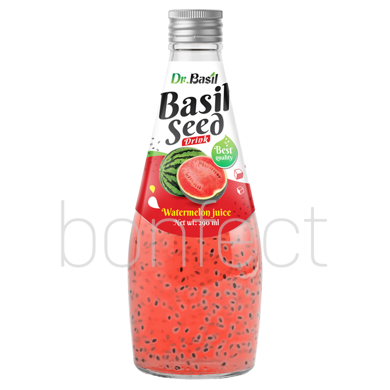 Dr Basil Watermelon Flavor Seed Glass Bottle 290ml  24 Pack