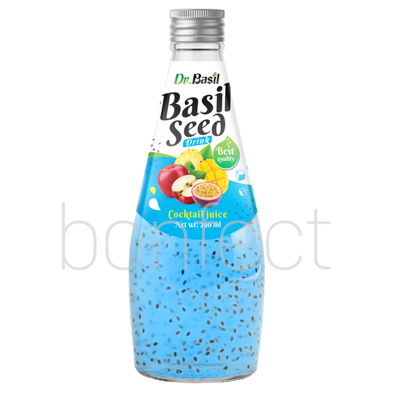 Dr Basil Cocktal Flavor Seed Glass Bottle 290ml  24 Pack