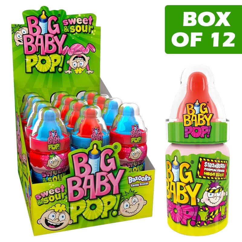 Bazooka Big Baby Pop Sours 32g  12 Pack