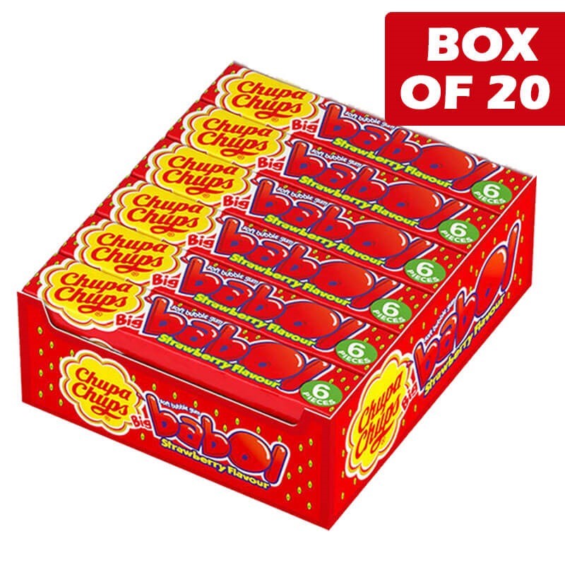 Chupa Chups Big Babol Bubble Gum Strawberry 28g  20 Pack