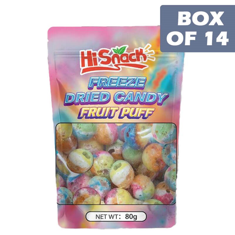 Hisnack Freeze Dried Candy Fruit Puff 80g  14 Pack